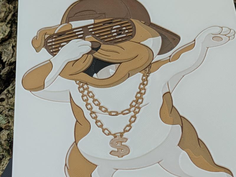 Personified Animals - Dabbing Bulldog Filament Painting