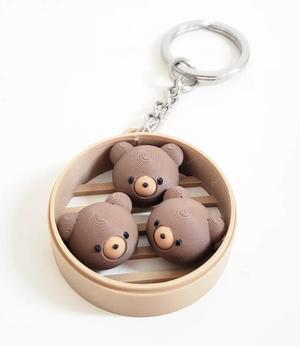 Teddy Bear Bun Fidget Keychain (Dim Sum)