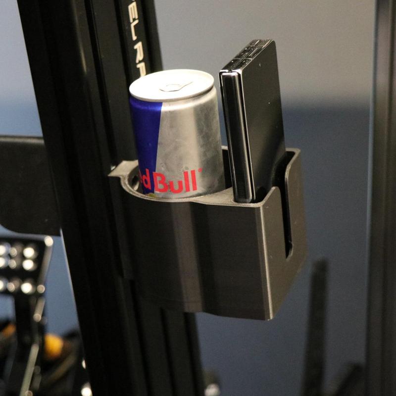 Cup and Phone Holder mount for sim racing cockpits
