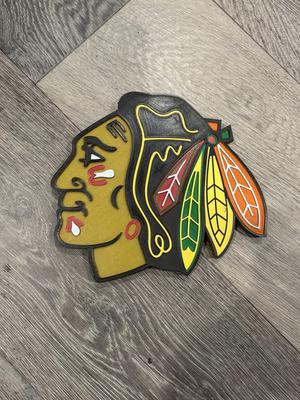 8 color single extruder single piece Chicago Blackhawks Logo wall art