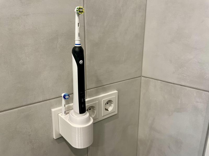 Minimalist Oral-B Braun Electric Toothbrush Wall Mount