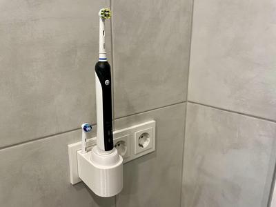 Minimalist Oral-B Braun Electric Toothbrush Wall Mount