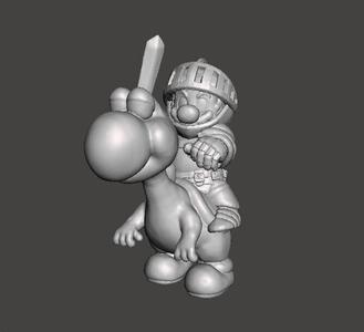 MARIO KNIGHT ON YOSHI MINIATURE MODEL FANTASY GAMES RPG DND