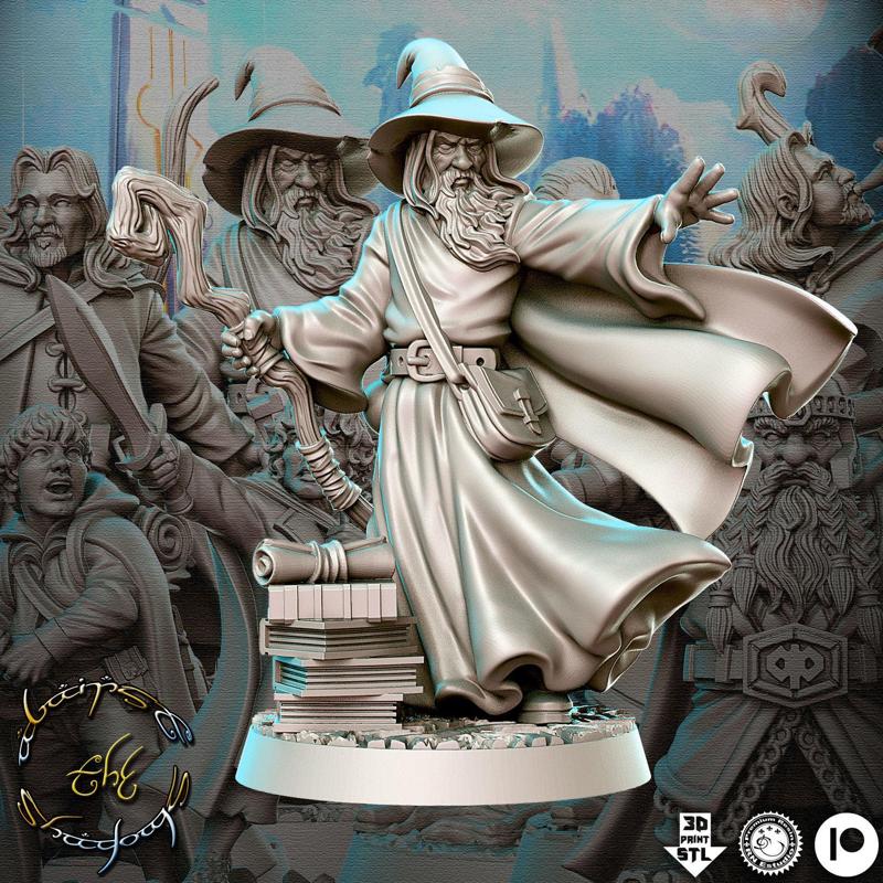 Gandalf The Lord of the Rings LOTR 32mm Pre-supported