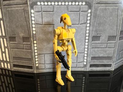 STAR WARS VINTAGE TRADE FEDERATION BATTLE DROID, CUSTOM UNPRODUCED KENNER, HASBRO ACTION FIGURE, 3.75″, 1/18, 5POA
