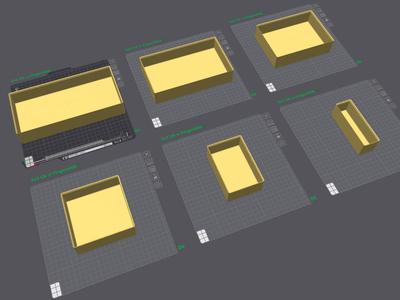 Gridfinity Bin 3×1 up to x6 U6 Fingerslide Magnets