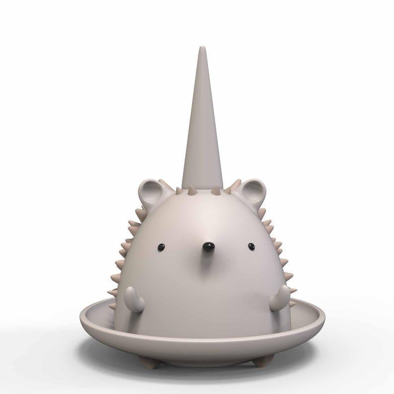 Hedgehog Ring holder STL 3D Printer file: Jewelry organizer