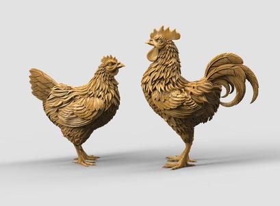 hen rooster statue