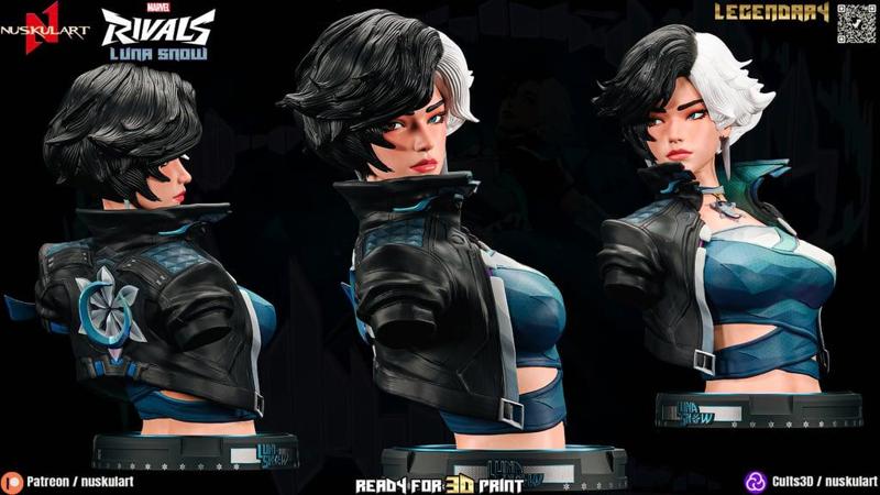 Luna Snow – Marvel Rivals – Collectible Legendary 3D Printing Figure Bust Stl