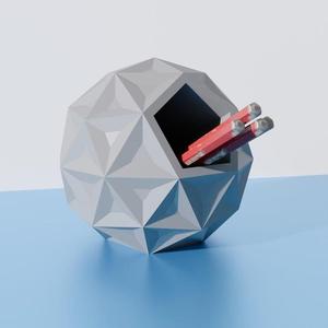 3d printing model stl file geometric pencil holder for office desktop