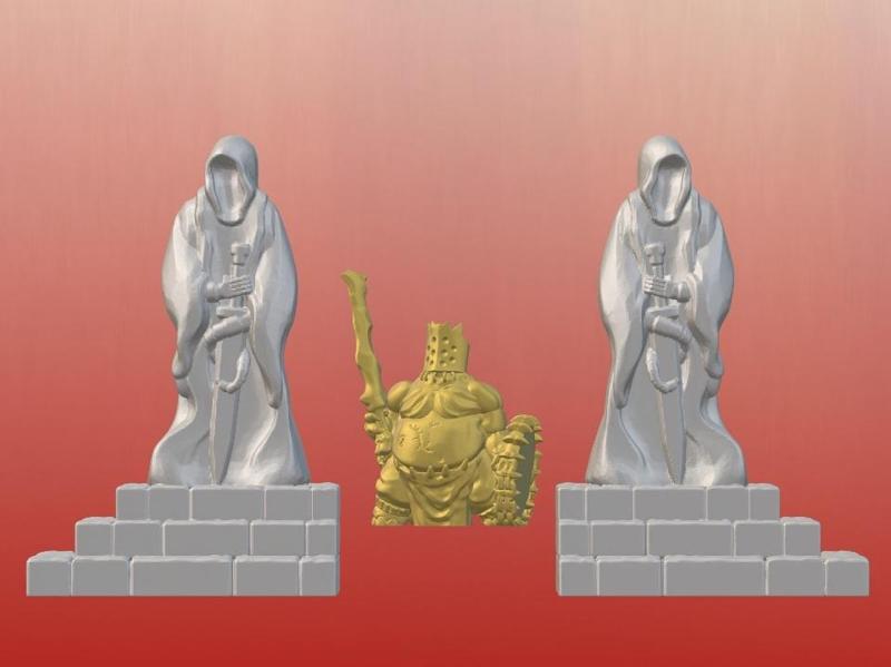 Dark Gothic Corner Statues (28mm/32mm scale)