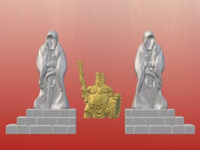 Dark Gothic Corner Statues (28mm/32mm scale)