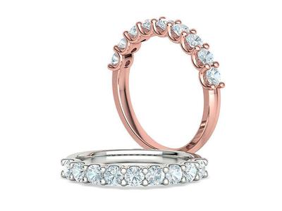 Half Eternity Diamond Band Ring 3mm nine stones