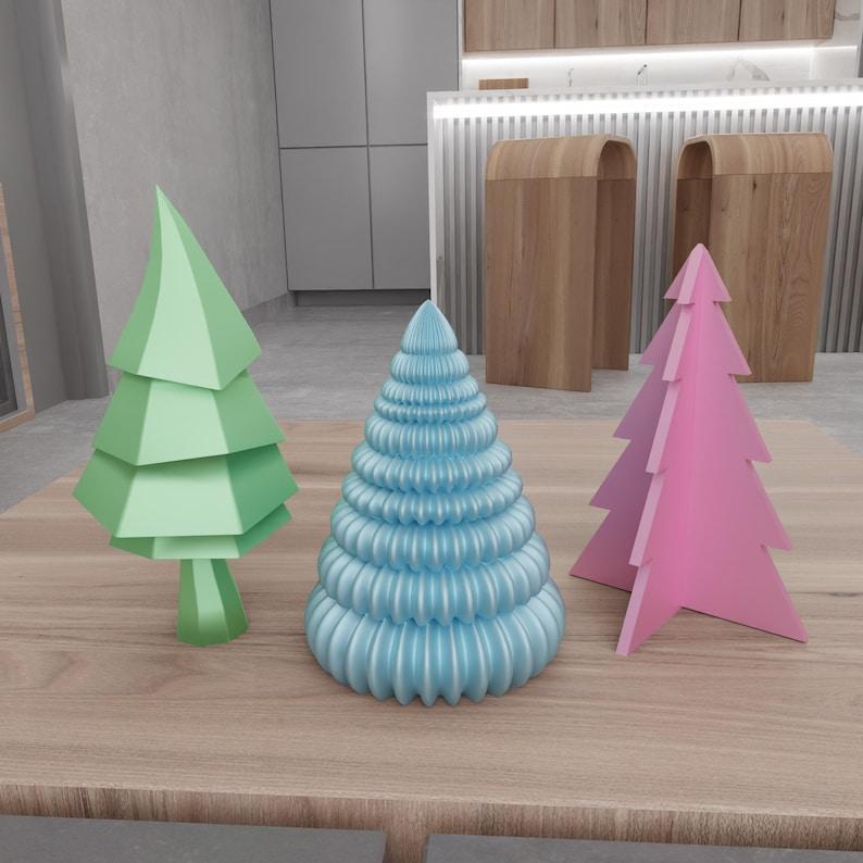 3D Christmas Tree Pack-6 Decor As Stl Files & Miniature, Christmas Gift, Tree Print, 3D Printing, Miniature Tree, Christmas Tree Art