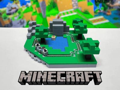 Minecraft Diorama – Moving Minecarts & Boat