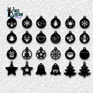 24 PACK of Different Christmas Jewelry, Art, Earrings, Pendant, Charms and Keychains