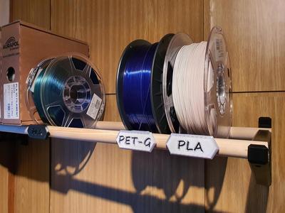 Filament tags for spool shelf