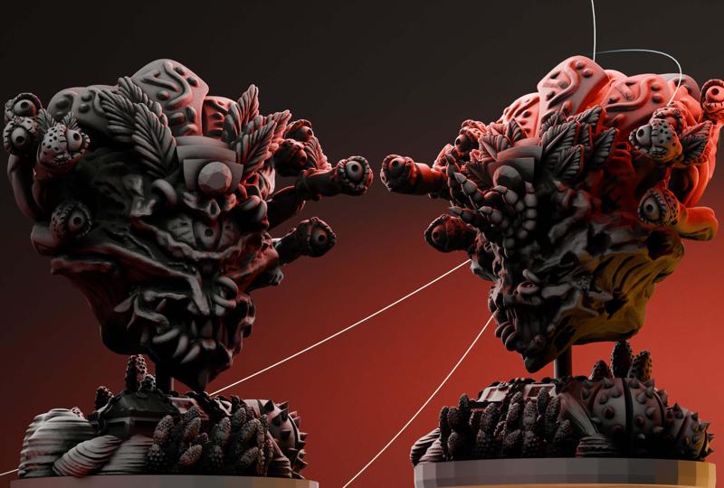 Aztec beholder - fantasy DND miniature