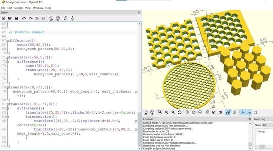 Print-Optimized Parametric Honeycomb Pattern Generator Module for OpenSCAD
