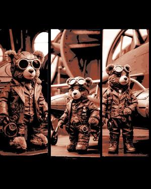 Even Bears can dream to fly in the Sky -Aviator Bear - Set of 3 Bookmarks
