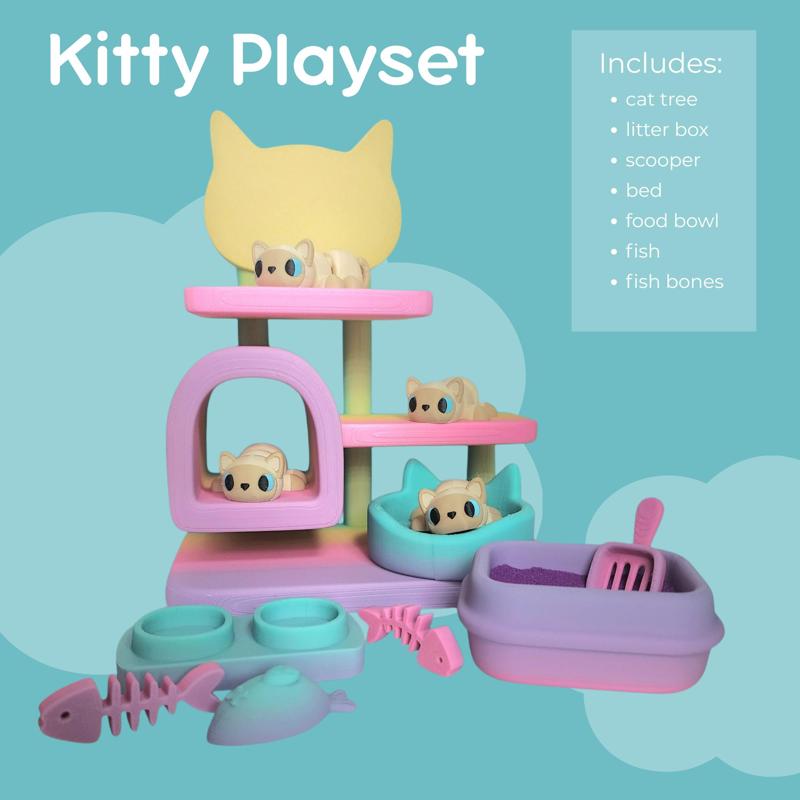 Flexi Siamese Kitty Playset