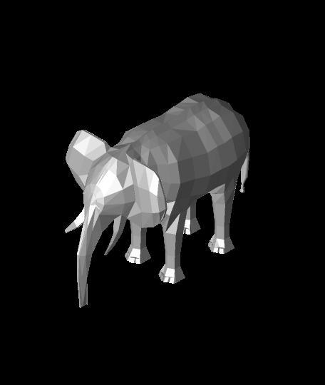 low poly elephant.stl