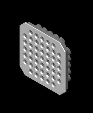 1x1 burr holder for 45 2.35 (or 3/32") burrs - Multibin top