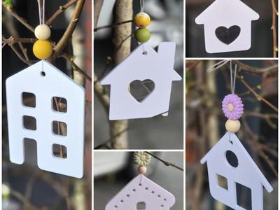 Decorative hanging houses - modern house pendants