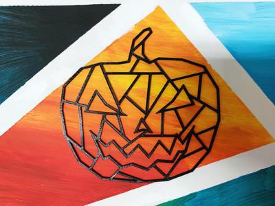 low poly halloween pumpkin
