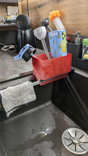 Drip Tray for Sliding Kitchen Sink Inserts / Cleaning Cloth Hanger