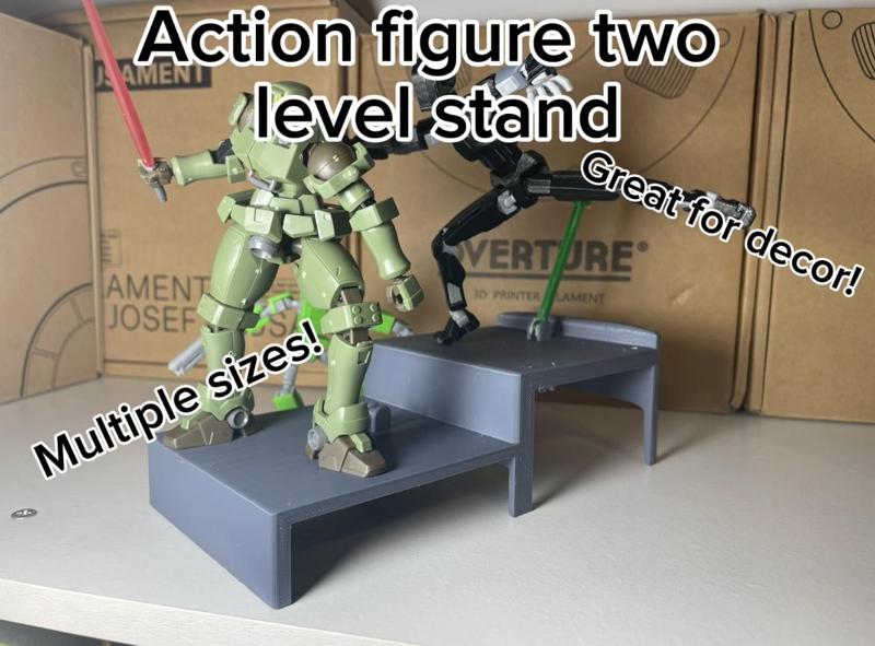 two level action figure and lucky 13 family display stand