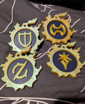 Final Fantasy XIV Tank Tokens/Keychains (Gunbreaker, Paladin, Warrior, Dark Knight)