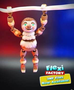 Flexi Factory Sloth with Hanging Tree and 3MF File included!