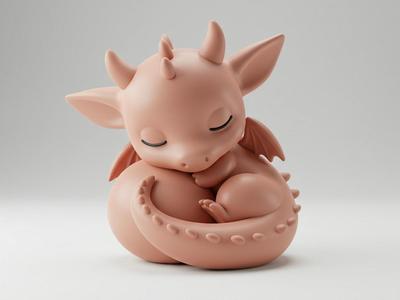 Cute Chibi Sleeping Dragon
