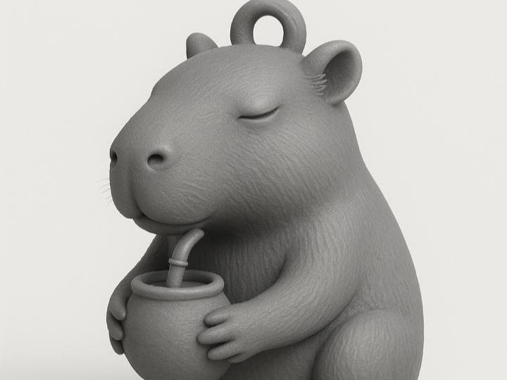 Adorable Capybara keychain drinking mate