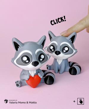 Cute Raccoon Clicker, with Heart and w/o Heart! Fun Clicky