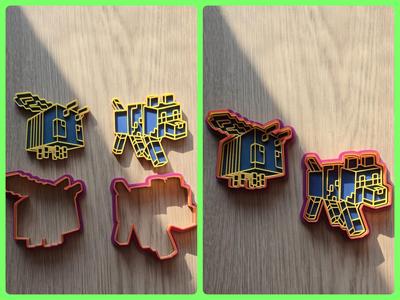 Minecraft Wolf Bee Cookie Cutter Playdoh Stamp