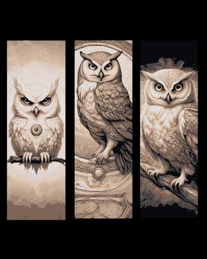 Sketches of the night watchmen - the mysterious Owl - set of bookmarks