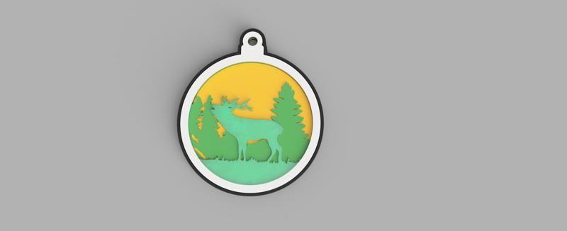 Layered Elk Ornament