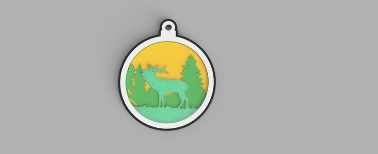 Layered Elk Ornament