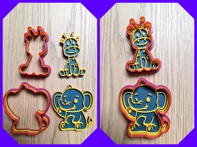 Giraffe Elephant Playdoh Stamp Cookie Cutter Fun