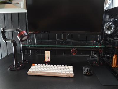 Black pipe industrial monitor riser