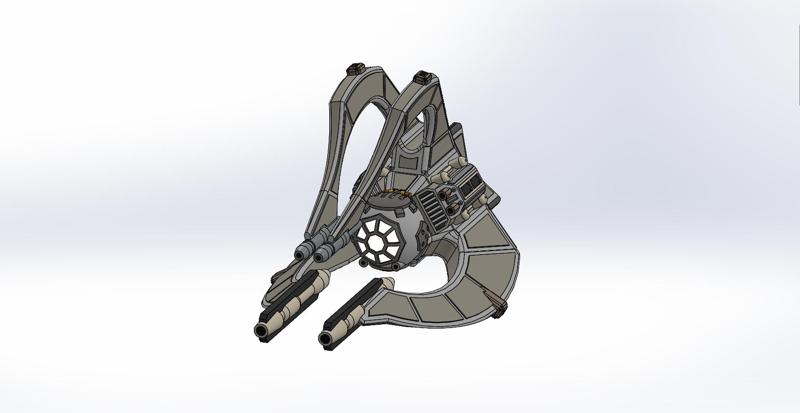 Chiss Clawcraft Bomber, StarWars, armada style stand mount