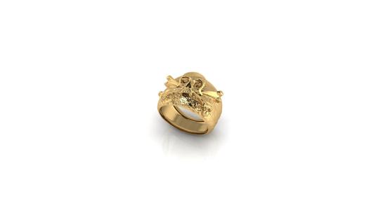 VINTAGE CROSSBONES PIRATE SKULL RING 