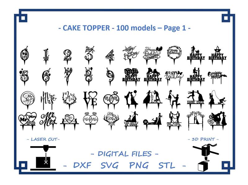 CAKE TOPPER - 100 Models 