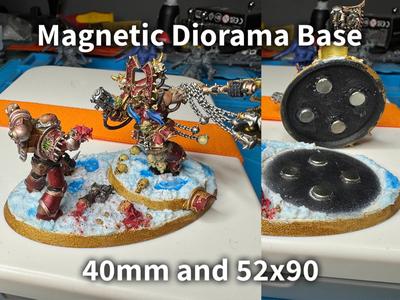 Magnetic Diorama Base for Miniatures, 40mm and 52mm