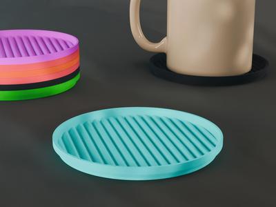 Stackable Scalloped Circle Coaster Set 3D Print STL File | 3 Sizes 