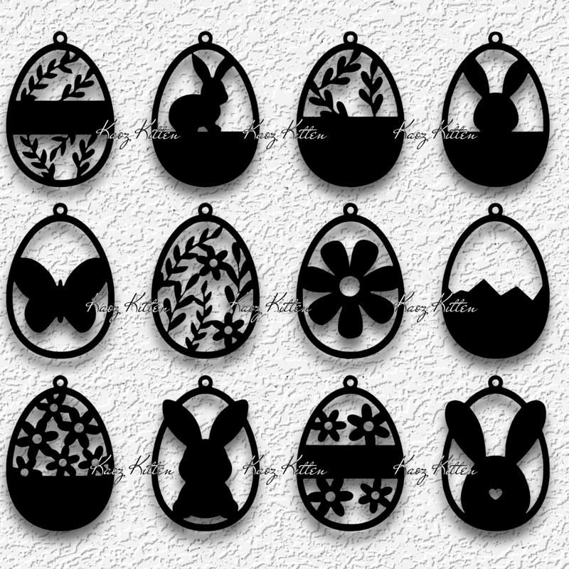 12 easter pendants bunny rabbit home decor keychain