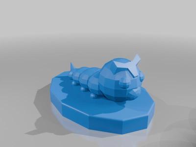 Caterpie Low Poly Pokemon Figure 11