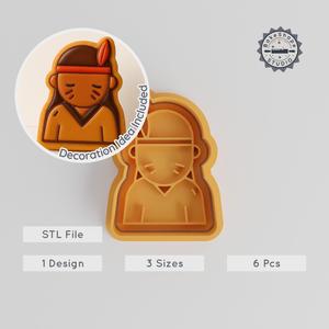 Indian Theme Shape Cutter & Stamp Set, Perfect for Cookies & Fondant, Cultural Heritage Designs, 3 Sizes PRODUCT_2844
